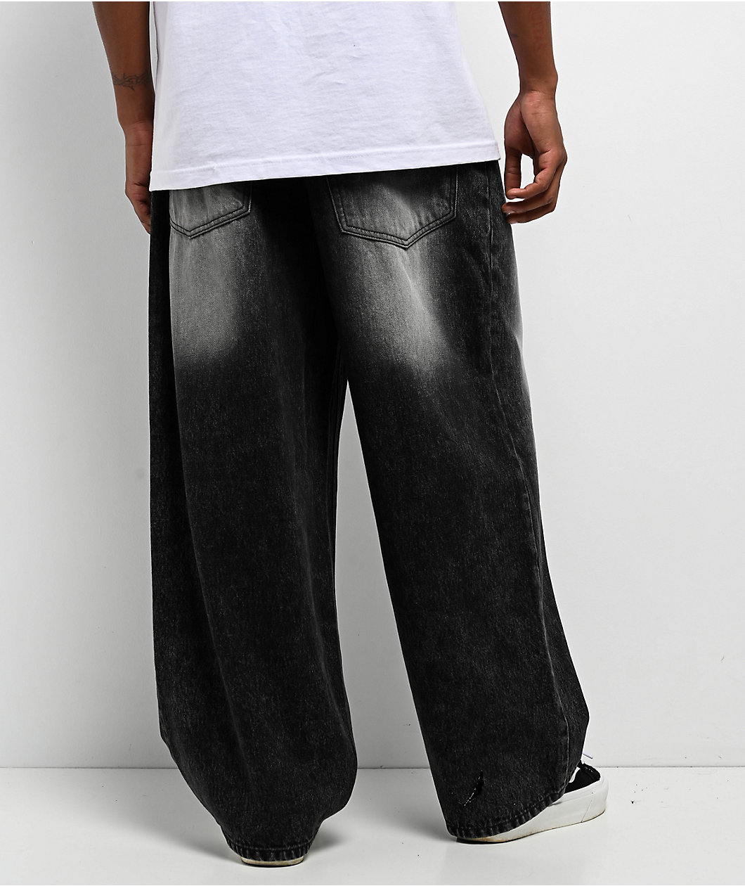 Empyre Asphalt Black Wash Ultra Wide Jeans