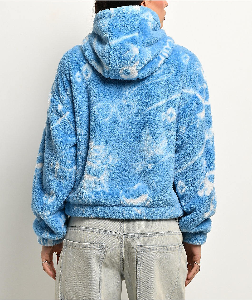 Empyre Atlas Blue & White Plush Zip Hoodie