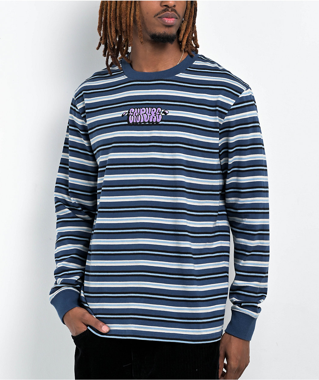 Empyre Big Trouble Blue Stripe Long Sleeve T-Shirt