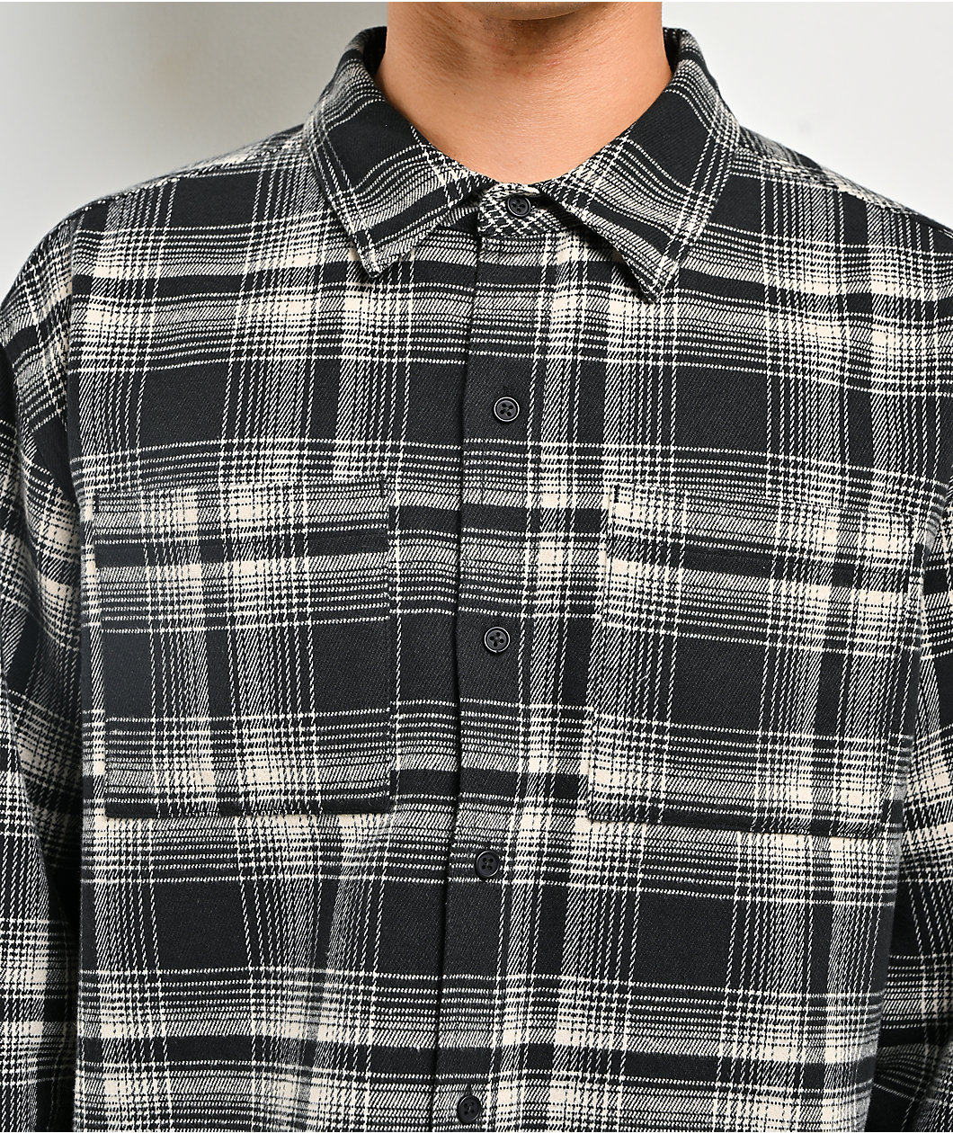 Empyre Black & White Boxy Flannel Shirt