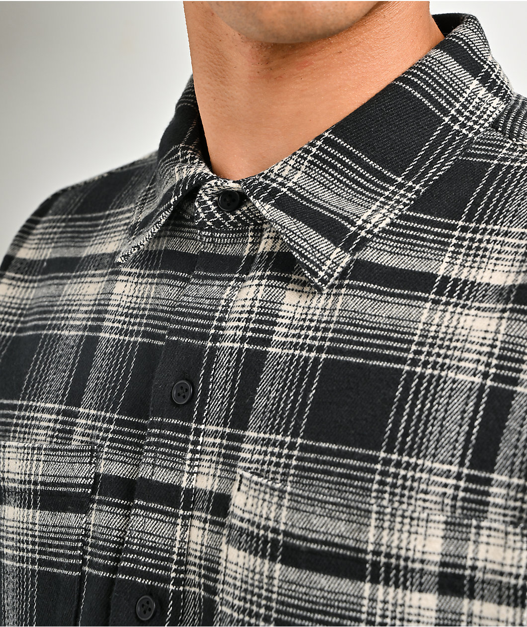 Empyre Black & White Boxy Flannel Shirt