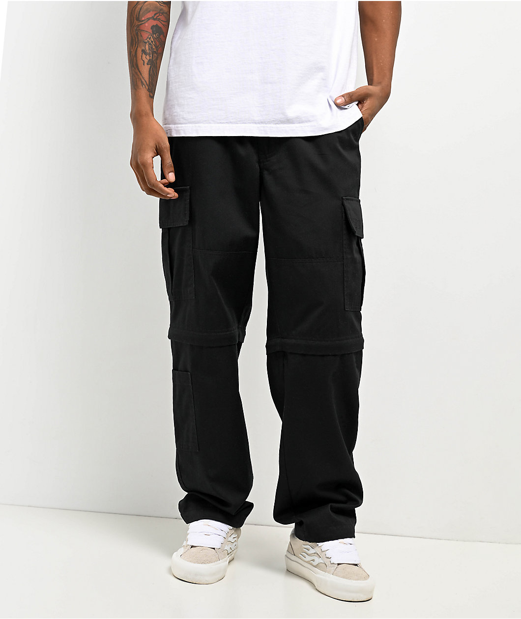 Empyre Black Zip Off Cargo Skate Pants