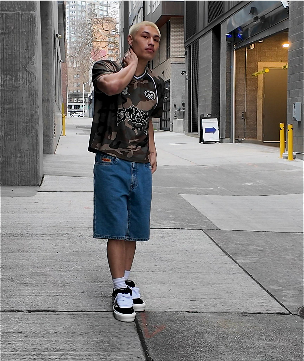 Empyre Blake Blue Wash Loose Fit Denim Skate Shorts