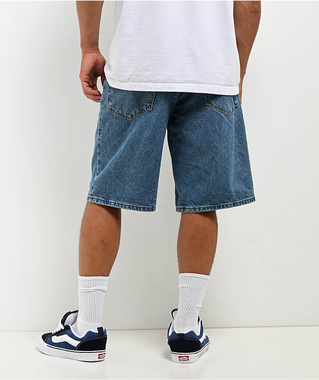 Empyre Blake Blue Wash Loose Fit Denim Skate Shorts