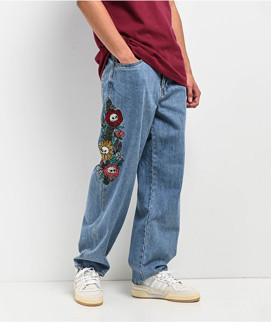 Empyre Blake Flowers Blue Denim Skate Jeans