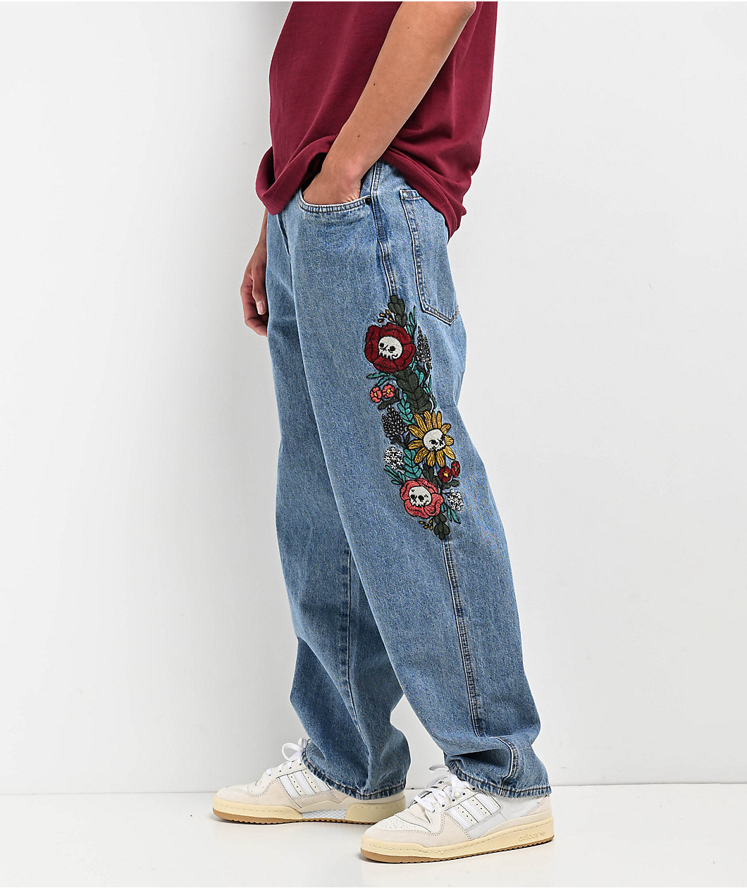 Empyre Blake Flowers Blue Denim Skate Jeans