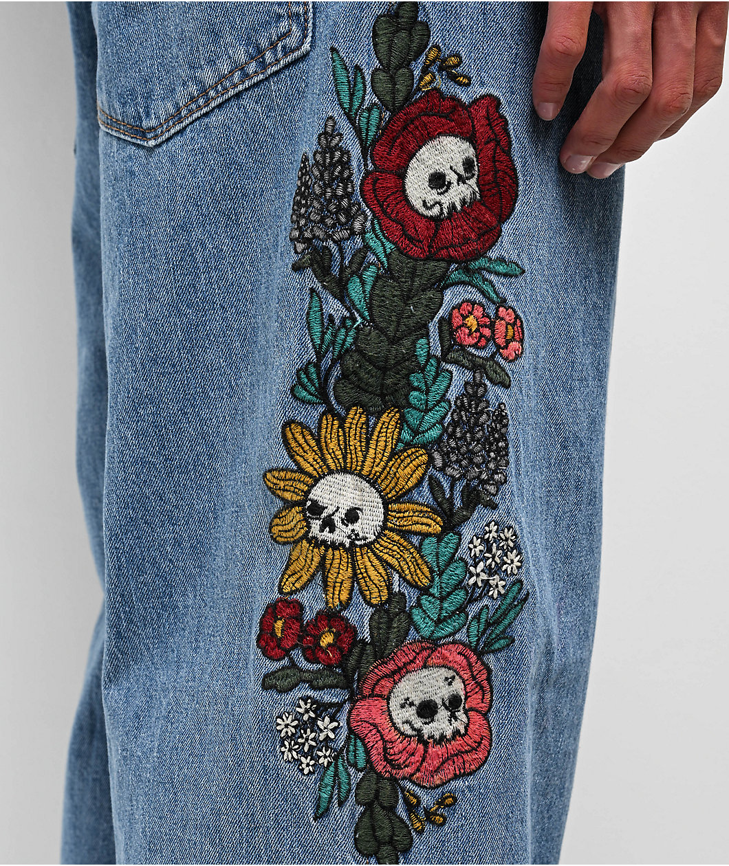 Empyre Blake Flowers Blue Denim Skate Jeans