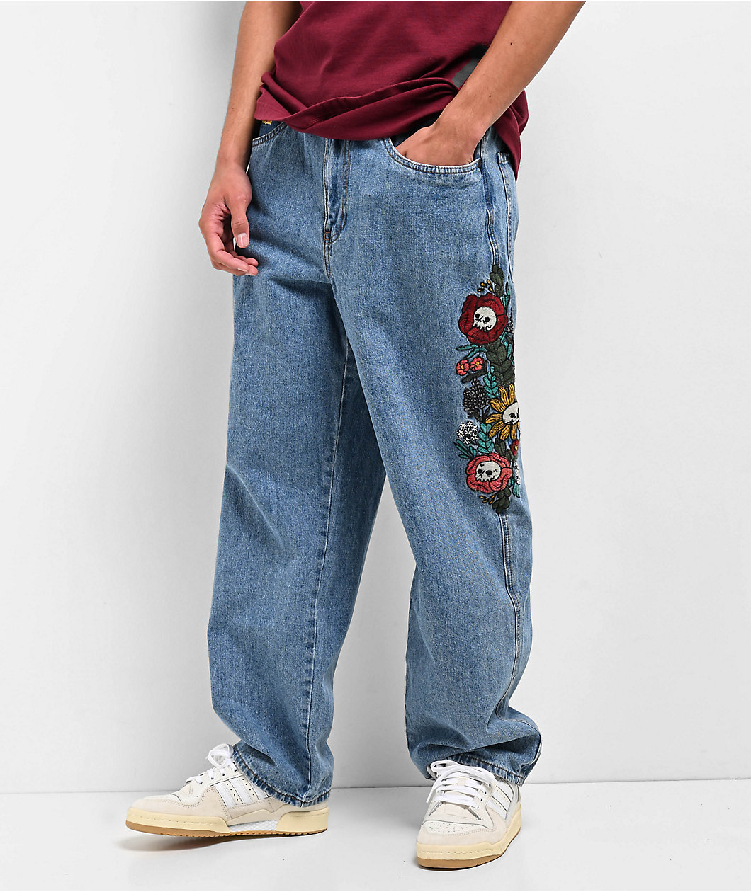 Empyre Blake Flowers Blue Denim Skate Jeans