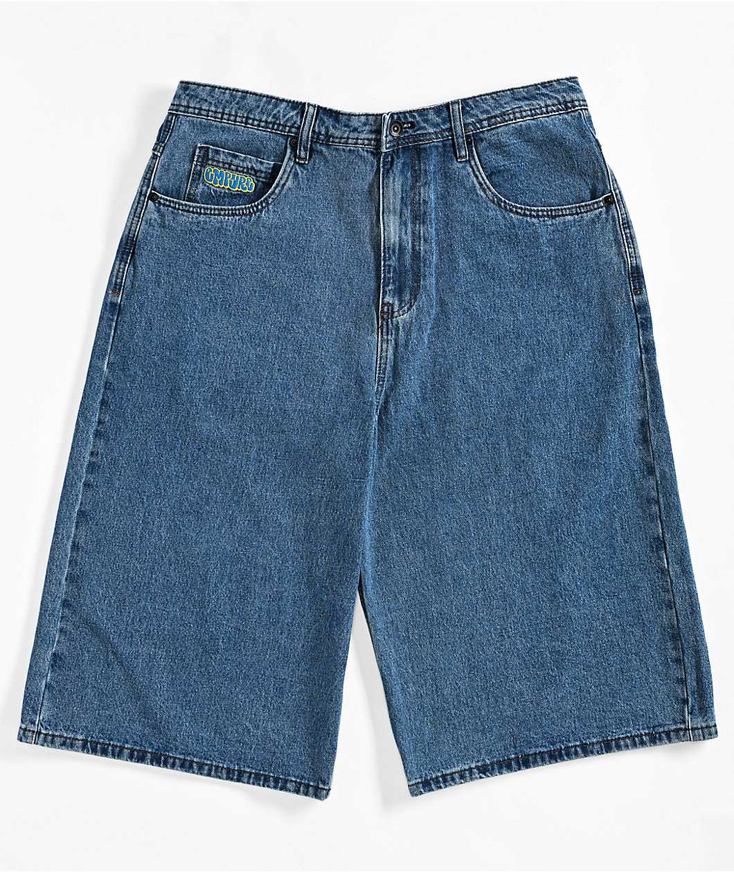 Empyre Blake Ultra Wide Blue Denim Skate Shorts