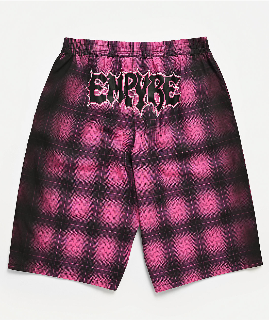 Empyre Bobbi Pink & Black Plaid Oversized Boxer Shorts