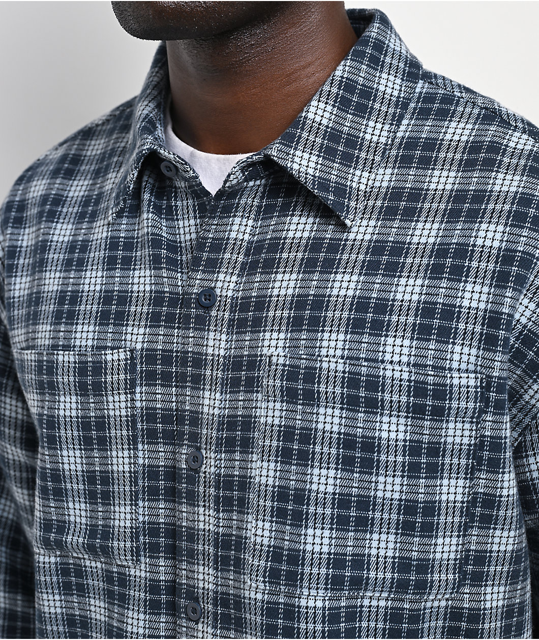 Empyre Boxy Blue Flannel Shirt
