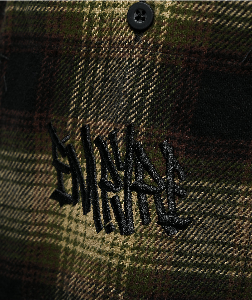 Empyre Browser Black & Green Plaid Flannel Shirt