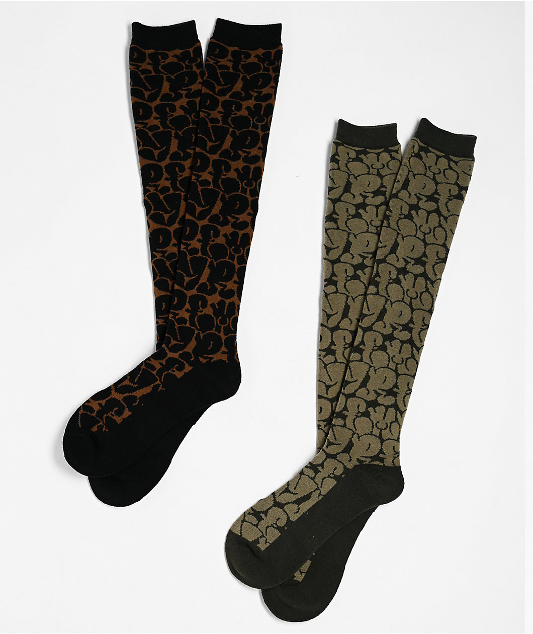 Empyre Bubble Boy 2 Pack Green & Brown Camo Snow Socks