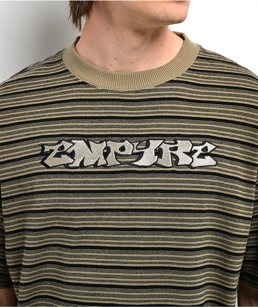 Empyre Bulletproof Green Stripe Knit T-Shirt