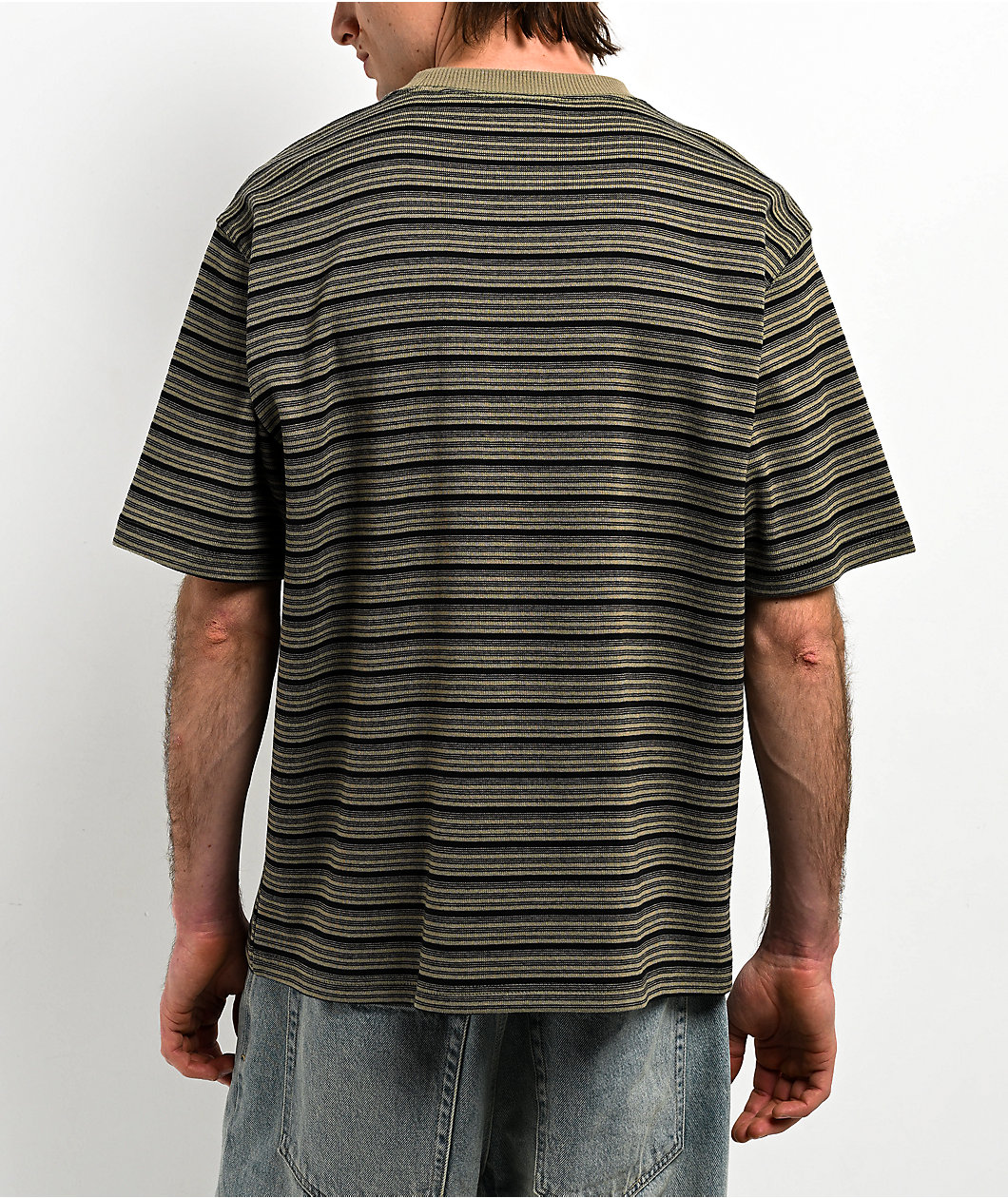 Empyre Bulletproof Green Stripe Knit T-Shirt