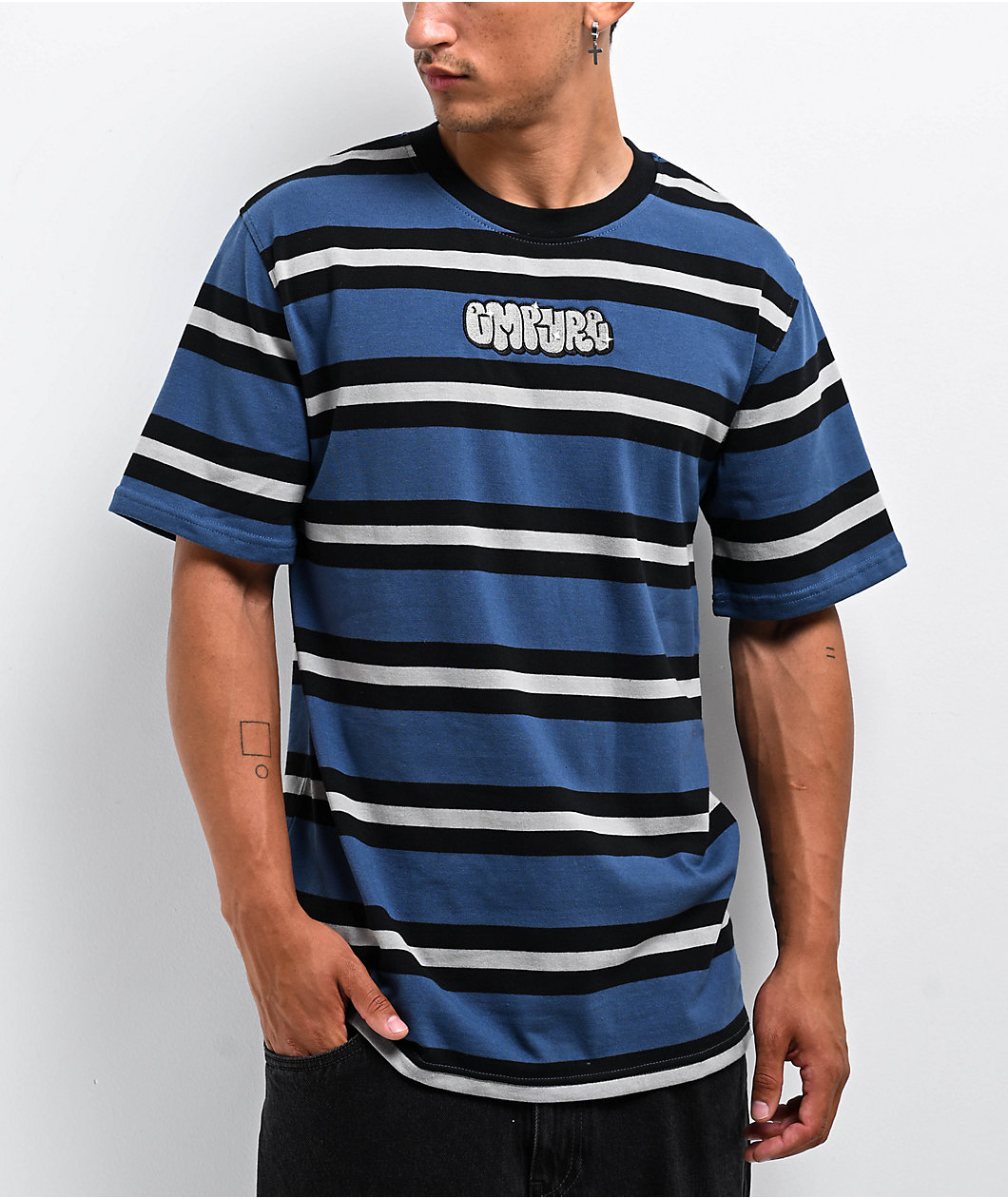 Empyre Burner Knit Blue Stripe T-Shirt