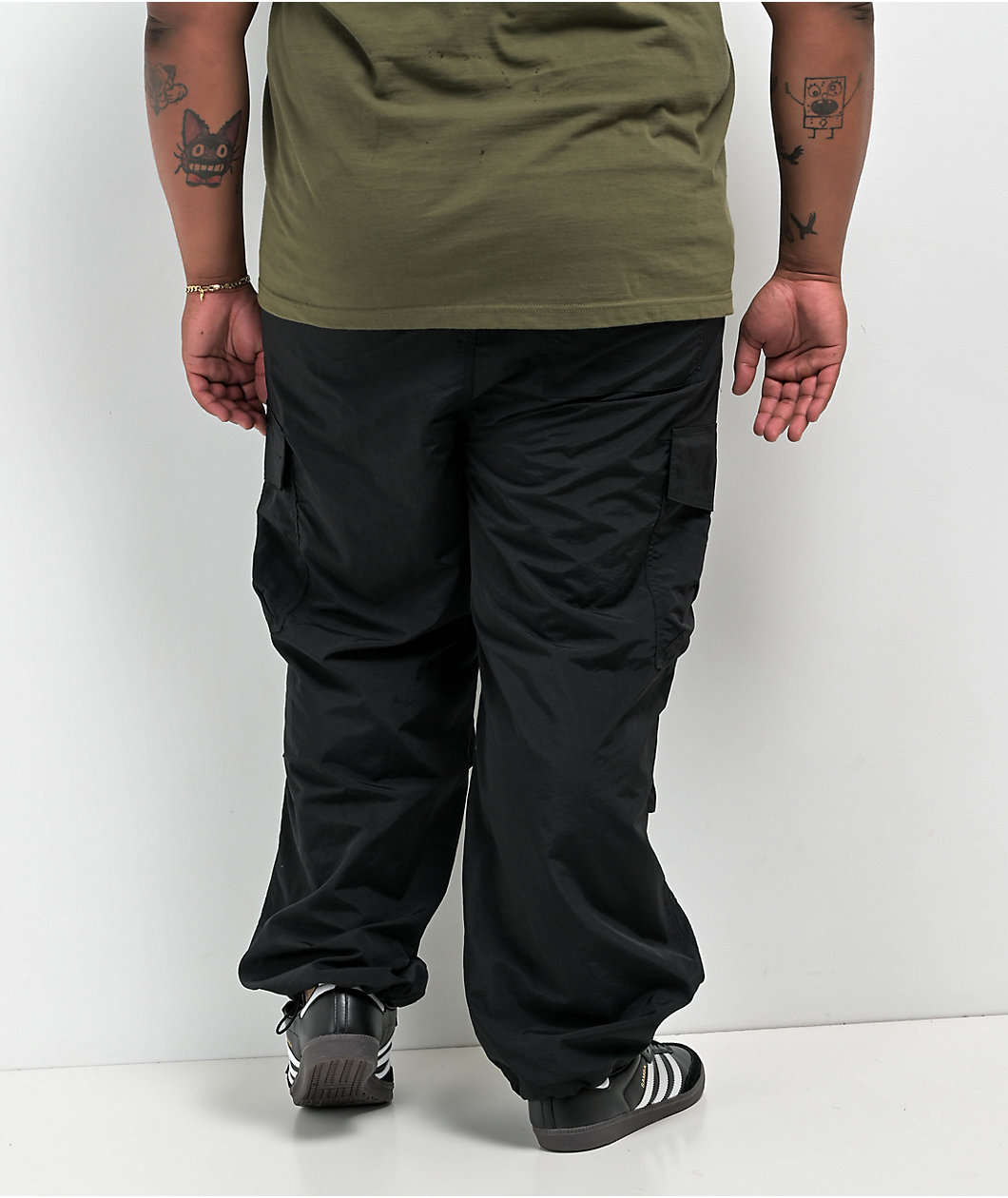 Empyre Canopy Black Cargo Parachute Pants