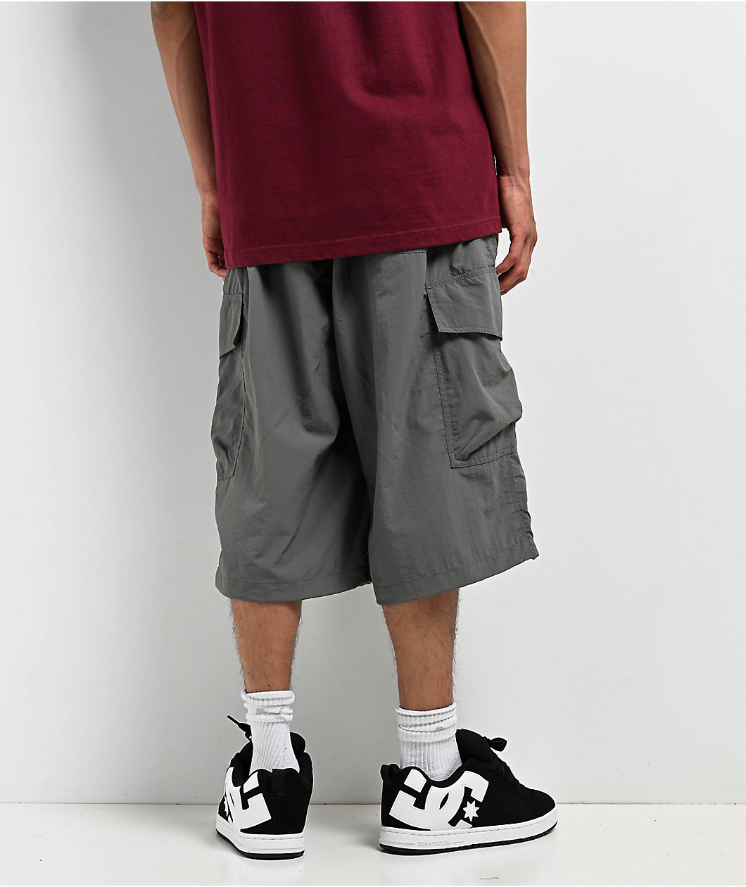 Empyre Canopy Dark Grey Loose Fit Cargo Shorts