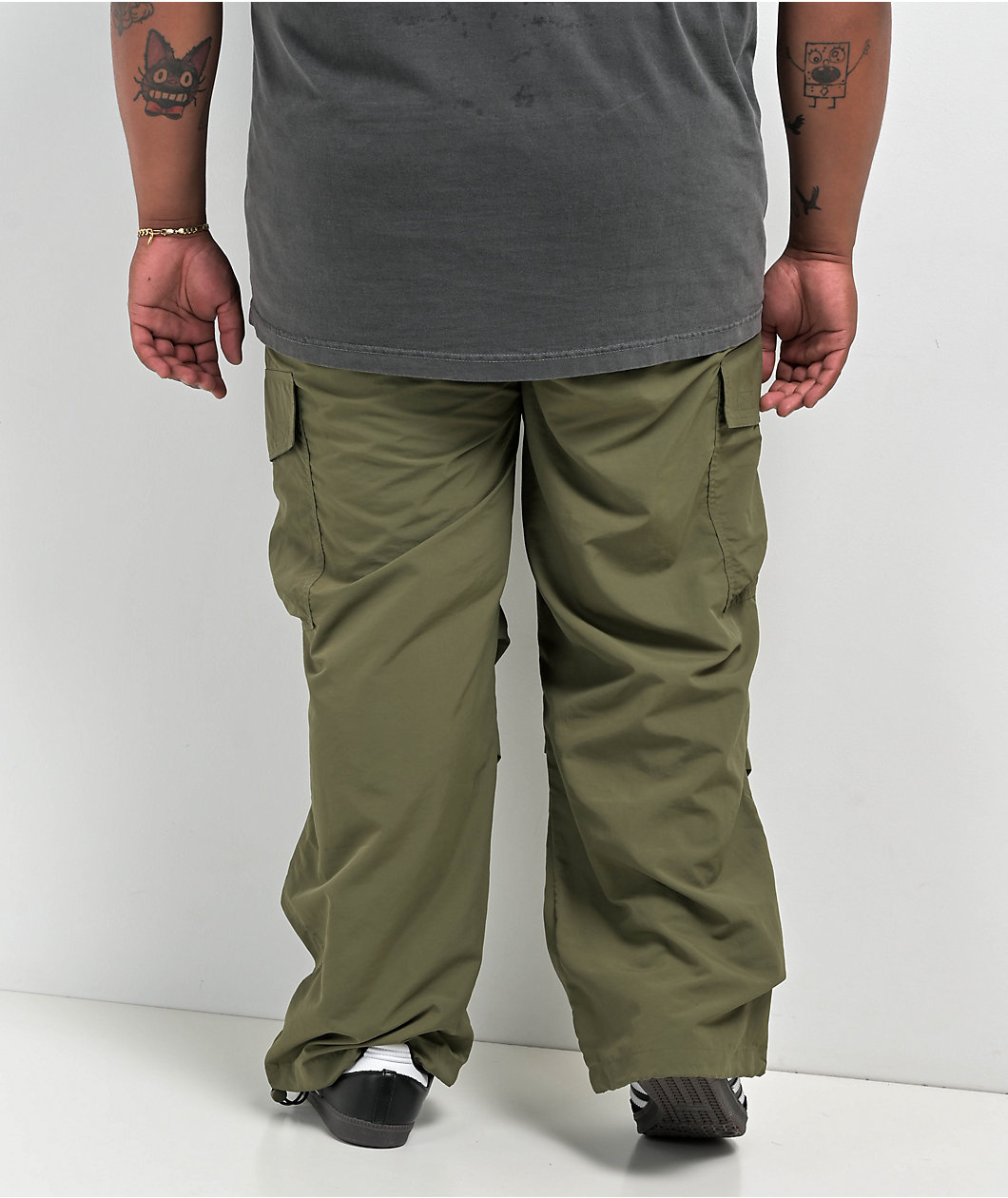 Empyre Canopy Olive Green Cargo Parachute Pants