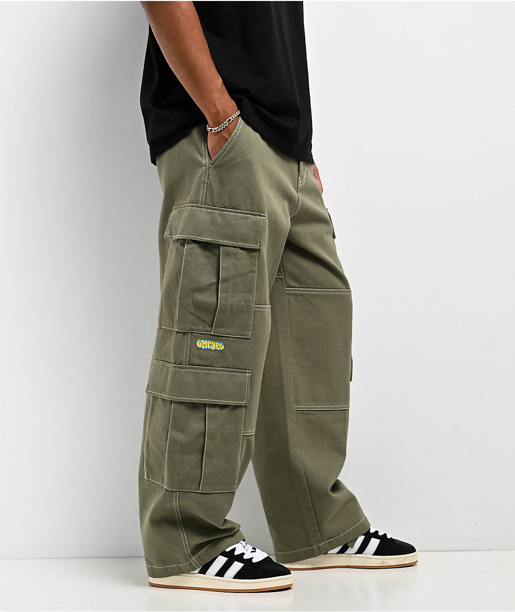 Empyre Canvas Deep Lichen Ultra Loose Double Cargo Pants