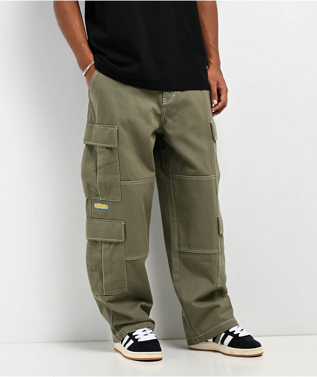 Empyre Canvas Deep Lichen Ultra Loose Double Cargo Pants