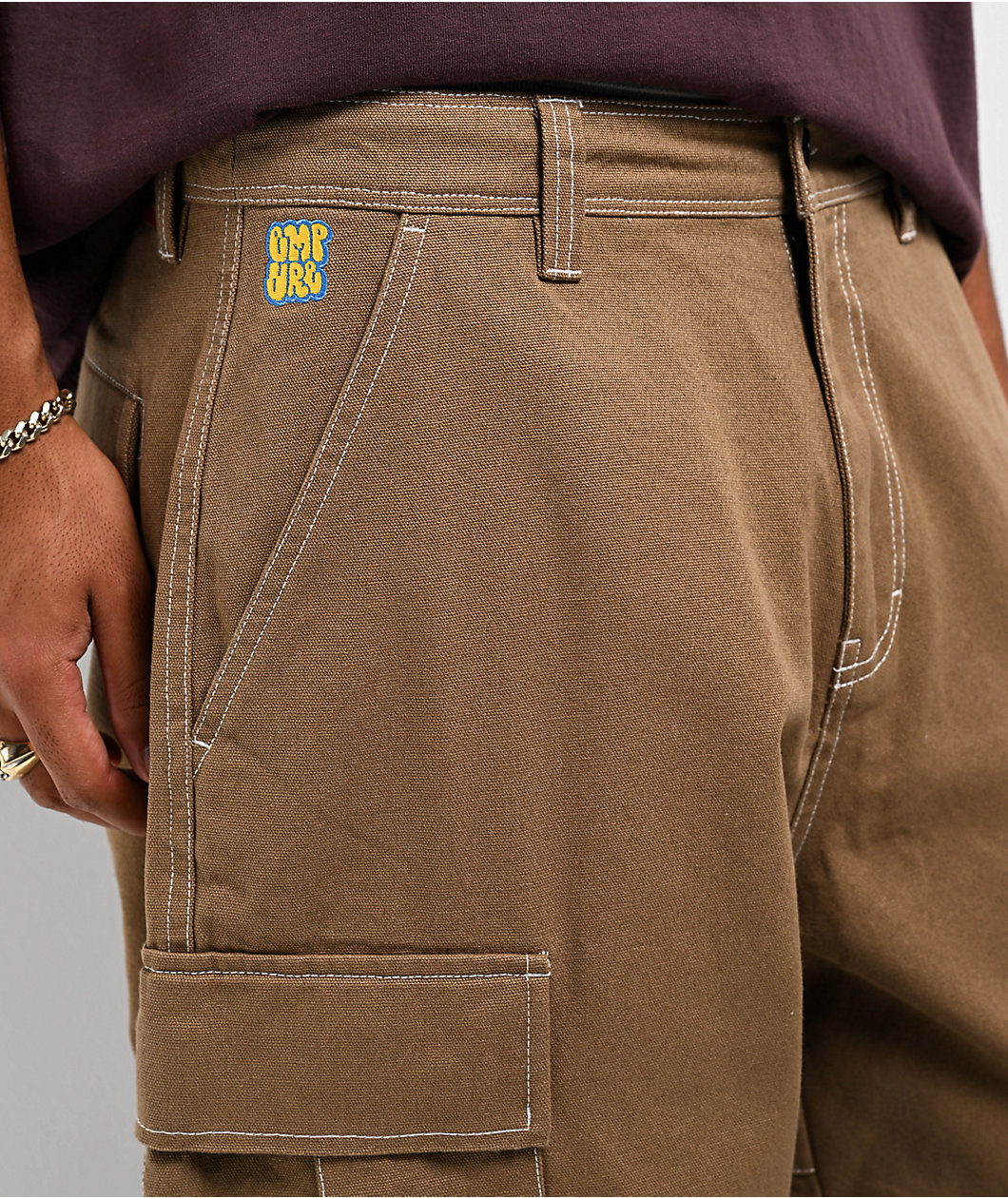 Empyre Canvas Khaki Ultra Loose Double Cargo Pants