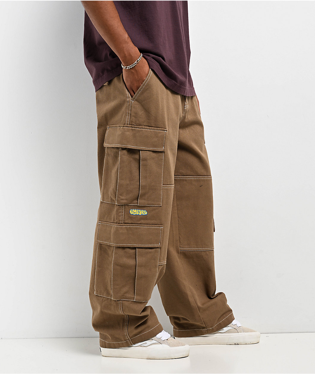 Empyre Canvas Khaki Ultra Loose Double Cargo Pants