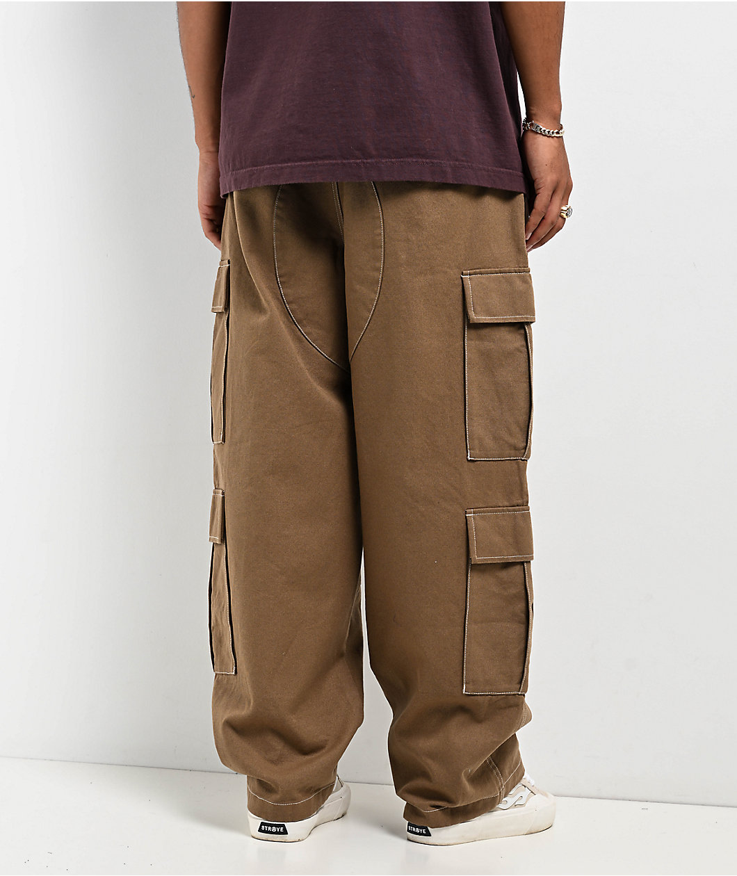 Empyre Canvas Khaki Ultra Loose Double Cargo Pants