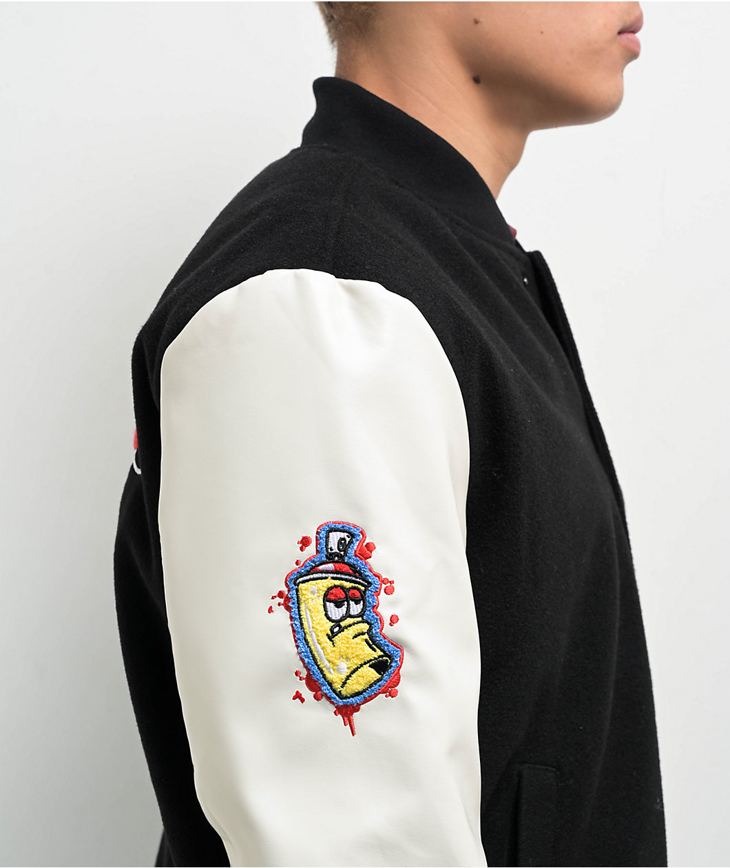 Empyre Cat A Tat Black & Cream Varsity Jacket