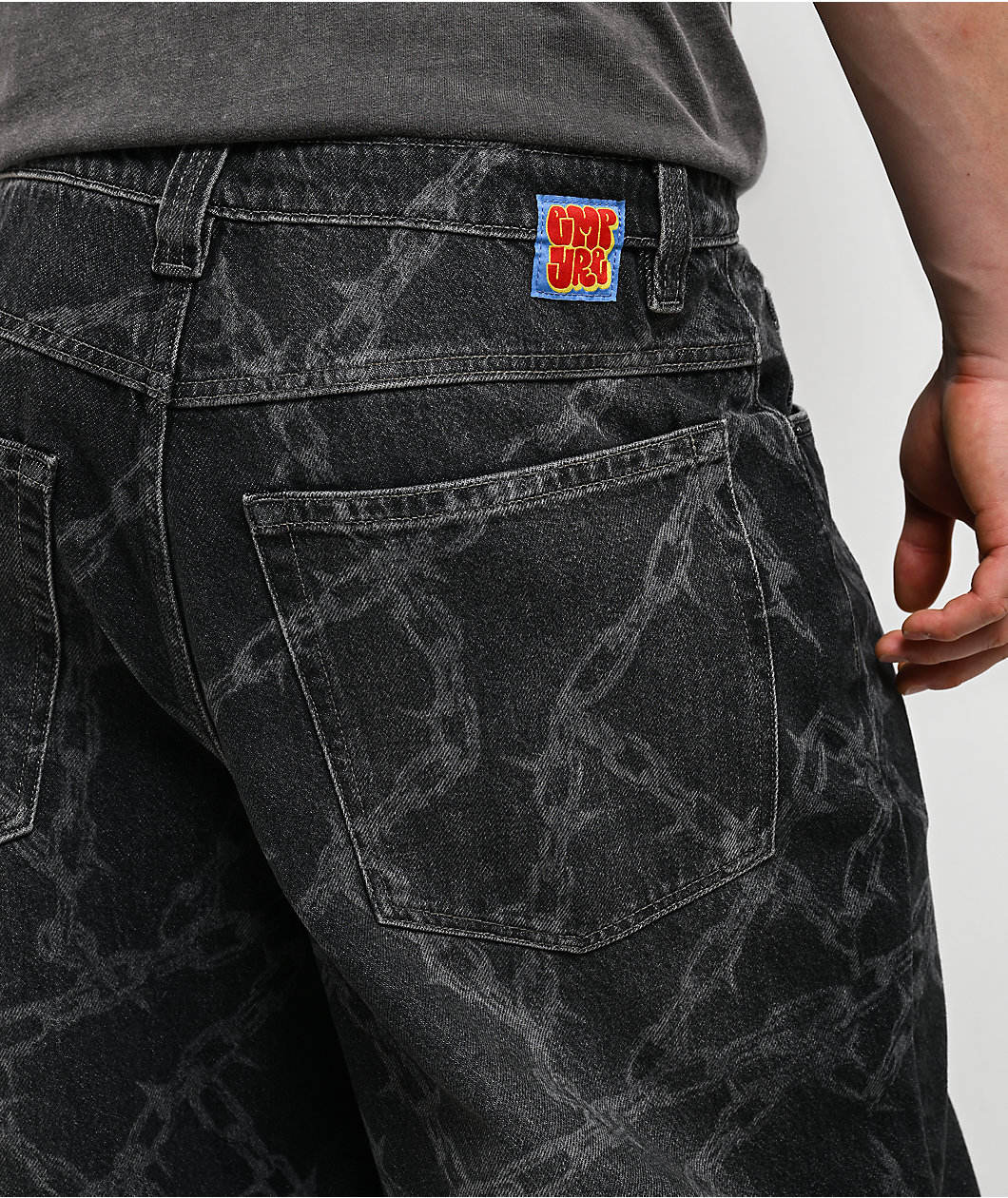 Empyre Chains Grey Wash Ultra Wide Skate Jeans