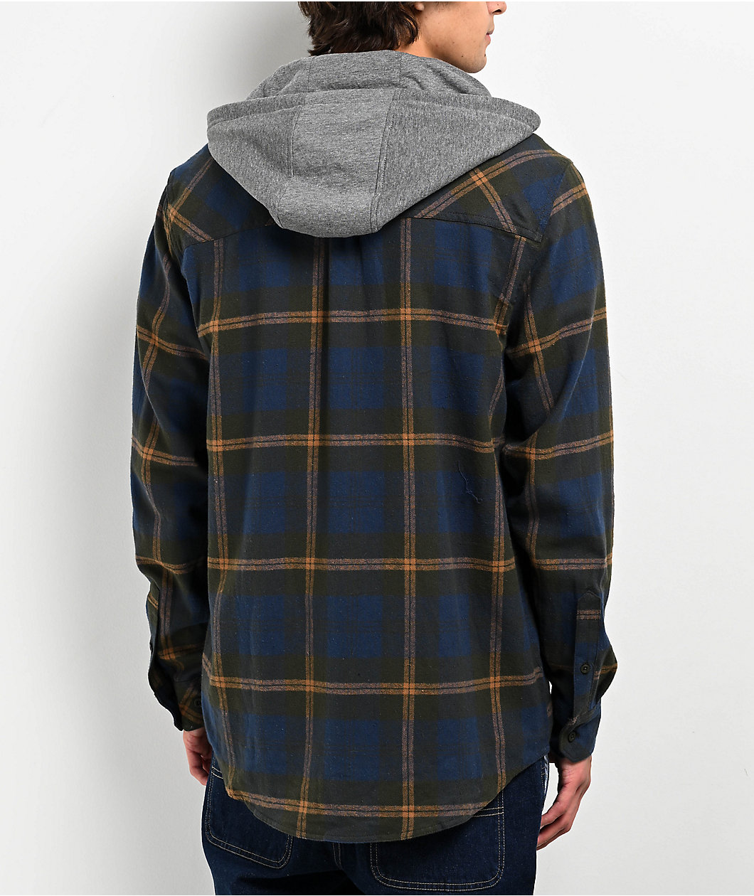 Empyre Chancer Blue & Yellow Hooded Flannel Shirt