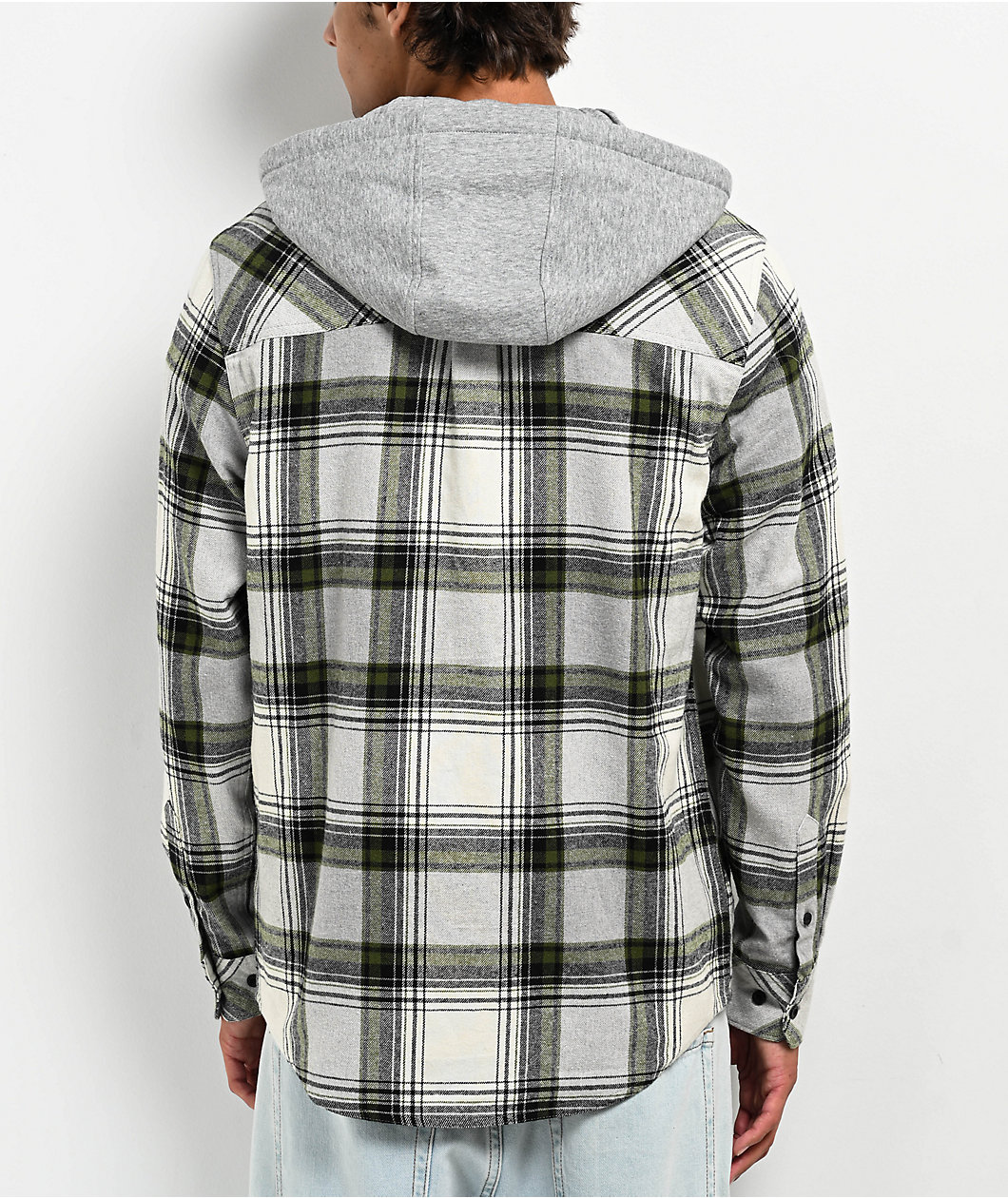 Empyre Chancer Green Hooded Flannel Zip Shirt