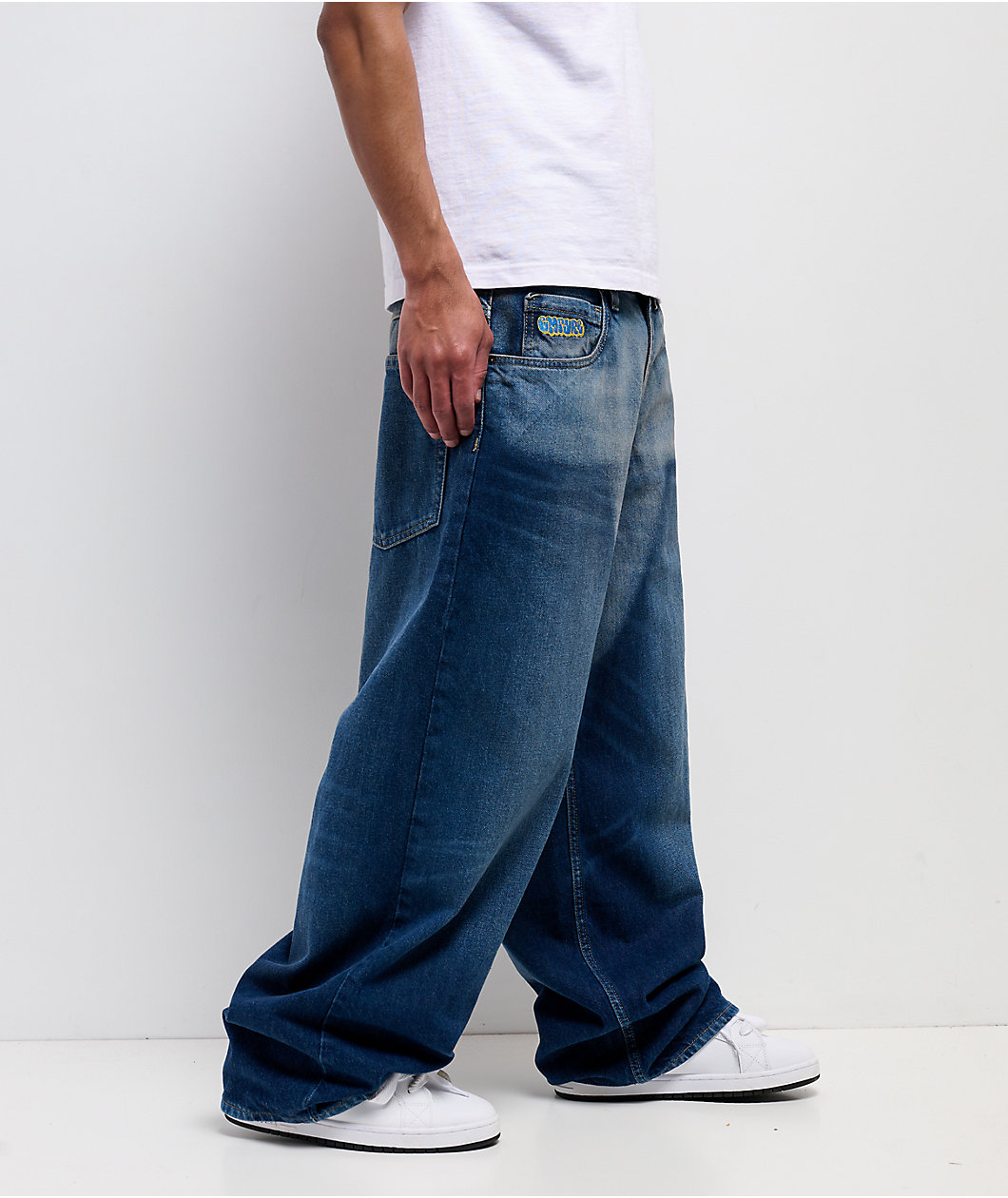 Empyre Chapped Blue Ultra Wide Skate Jeans
