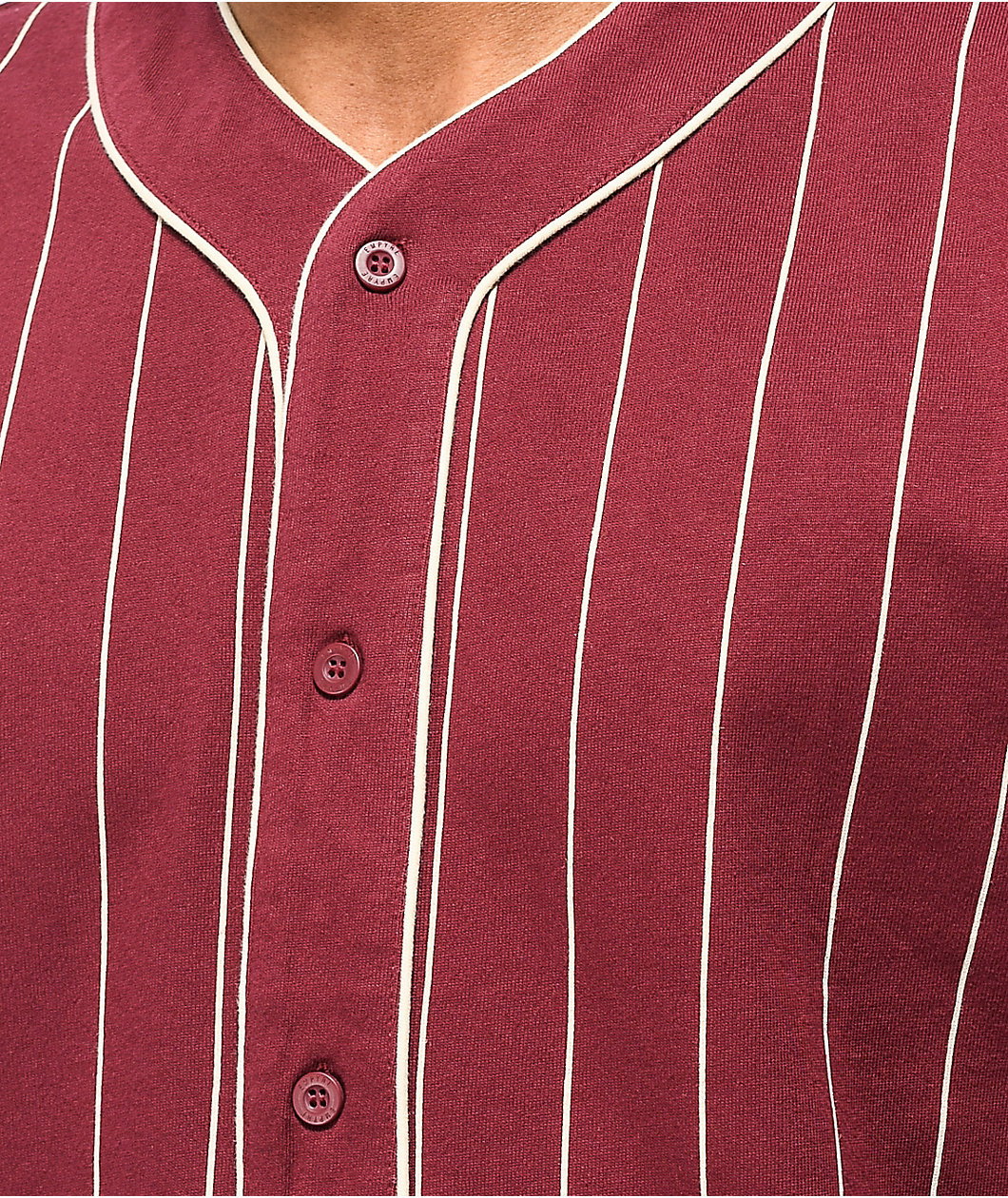 Empyre Chuck Maroon & White Pinstripe Baseball Jersey