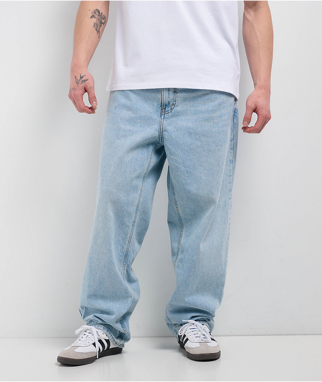 Empyre Colby Light Blue Wash Loose Fit Denim Skate Jeans