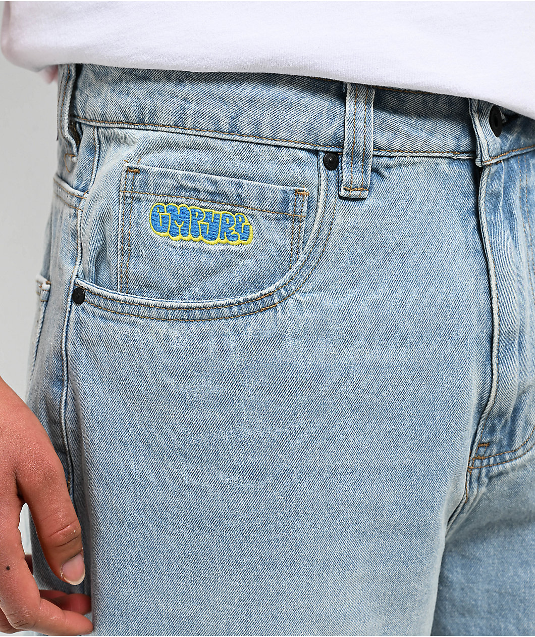 Empyre Colby Light Blue Wash Ultra Wide Denim Skate Jeans