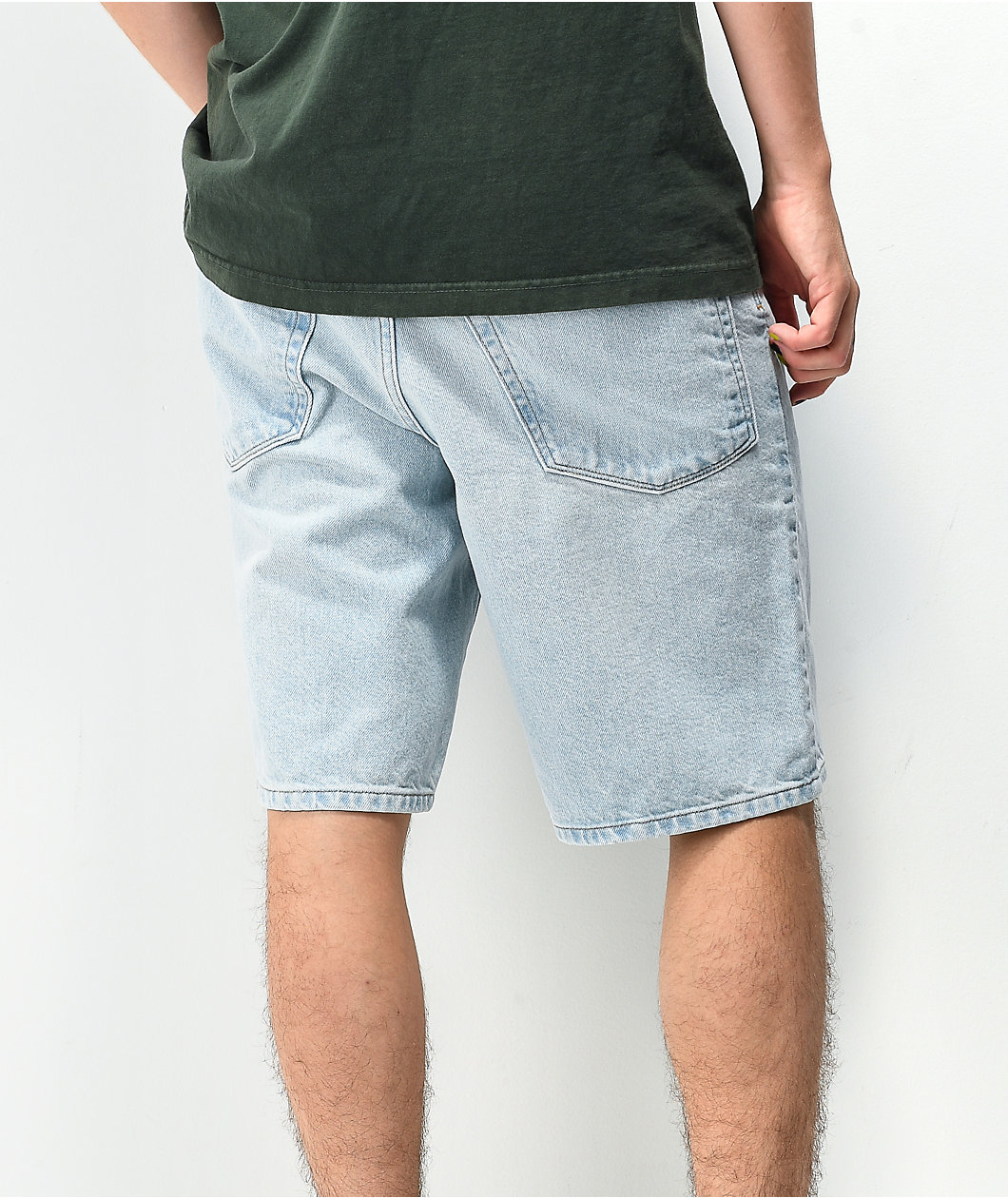 Empyre Colby Loose Fit Light Blue Denim Skate Shorts