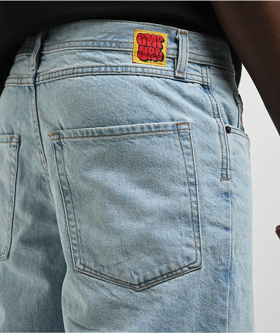 Empyre Colby Loose Fit Light Blue Denim Skate Shorts