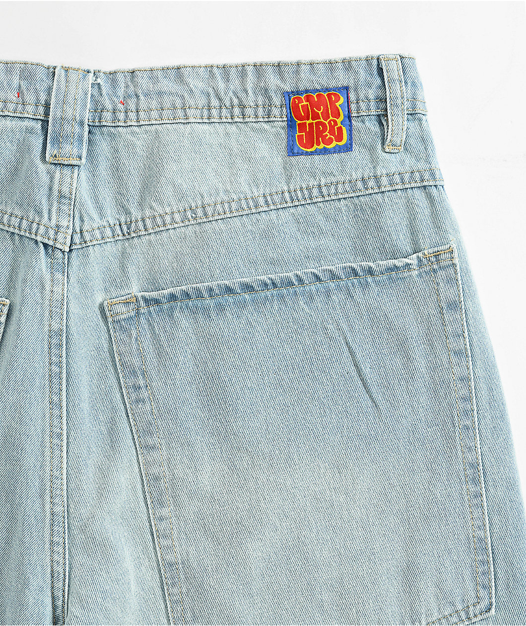 Empyre Colby Ultra Wide Blue Wash Denim Skate Shorts