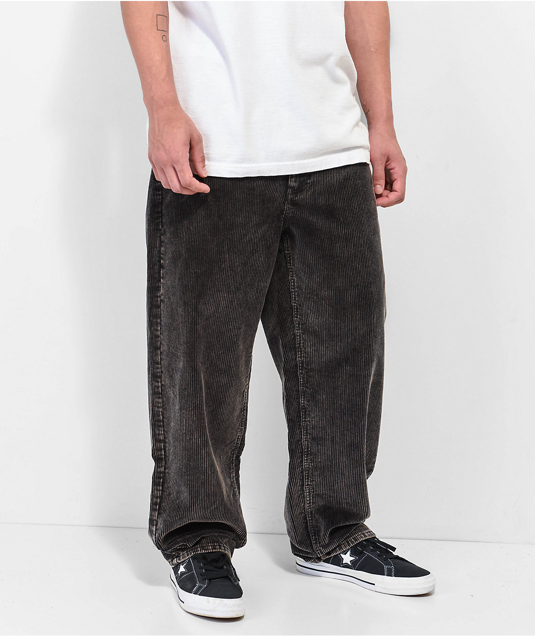 Empyre Corduroy Black Wash Loose Fit Skate Pants