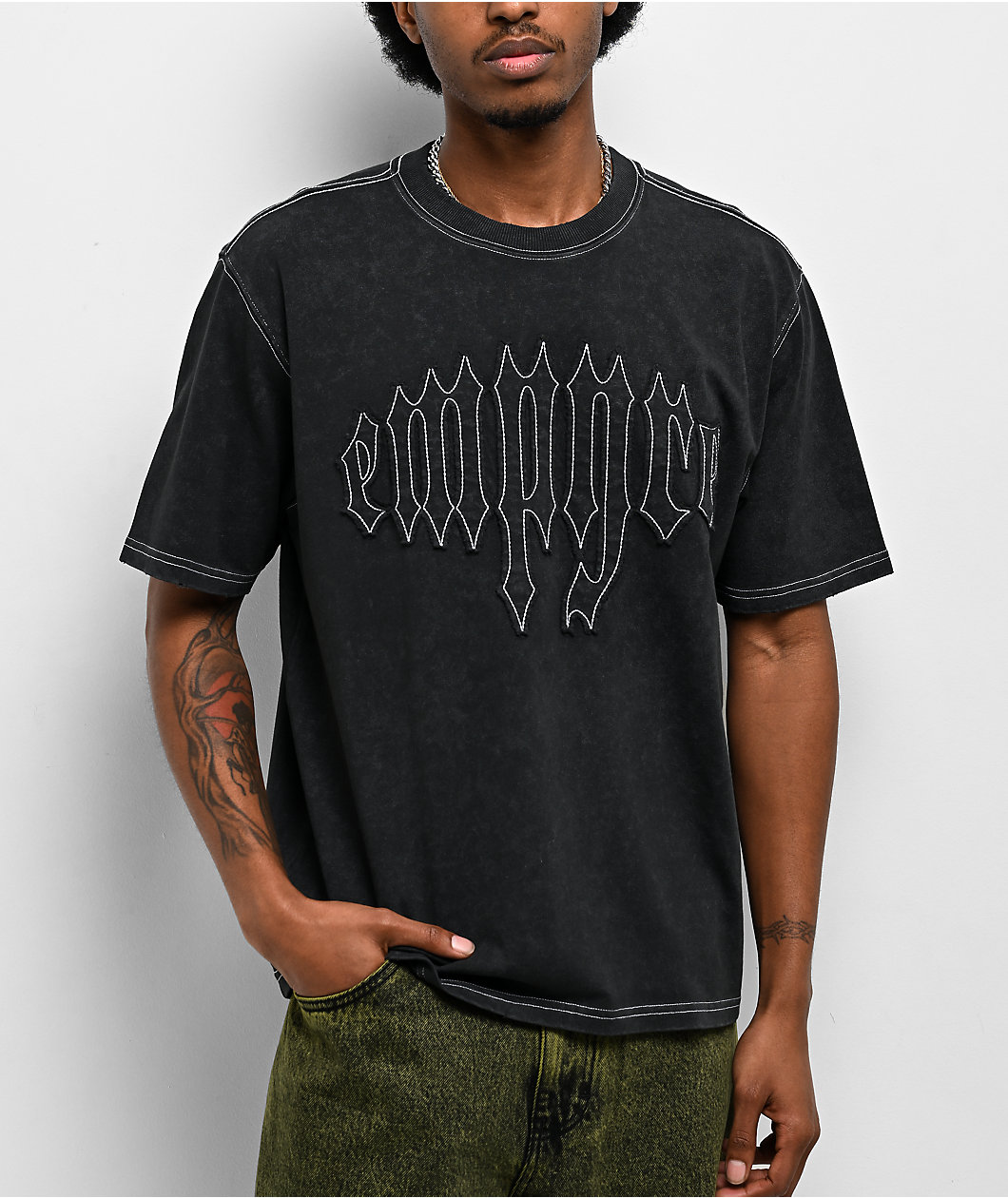 Empyre Corkscrew Black Wash Boxy T-Shirt