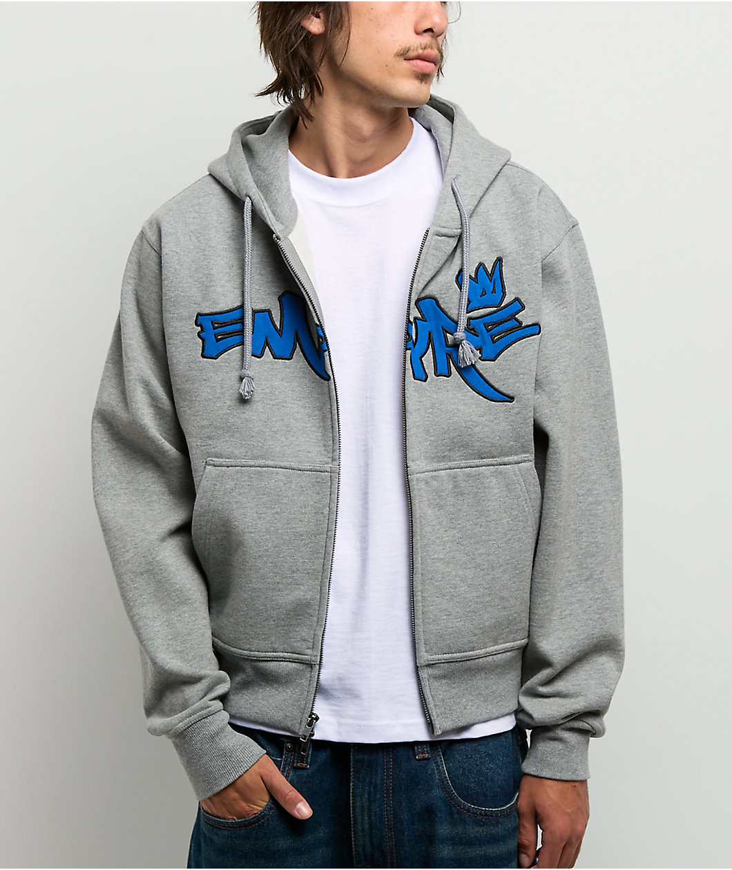 Empyre Crown Grey Zip Hoodie