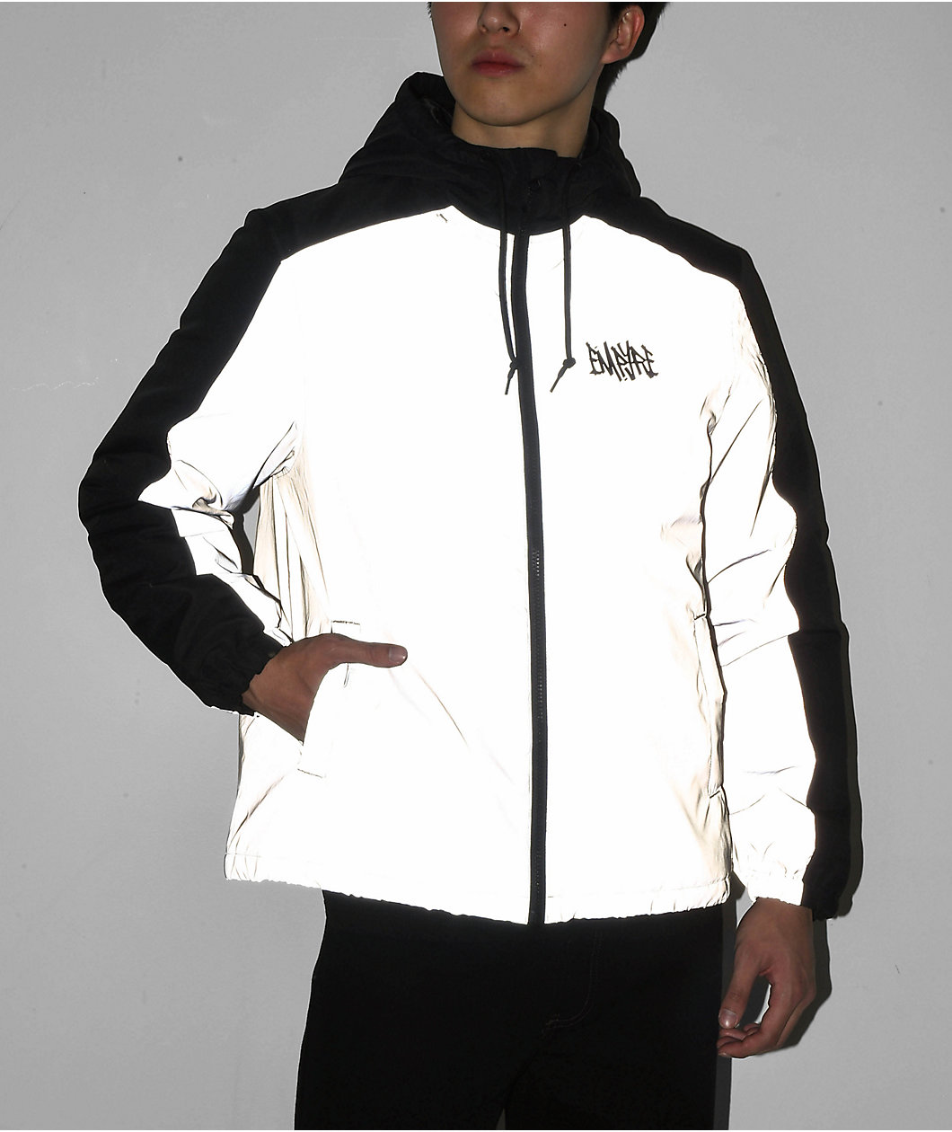 Empyre Crush Black Reflective Windbreaker Jacket Mall of America