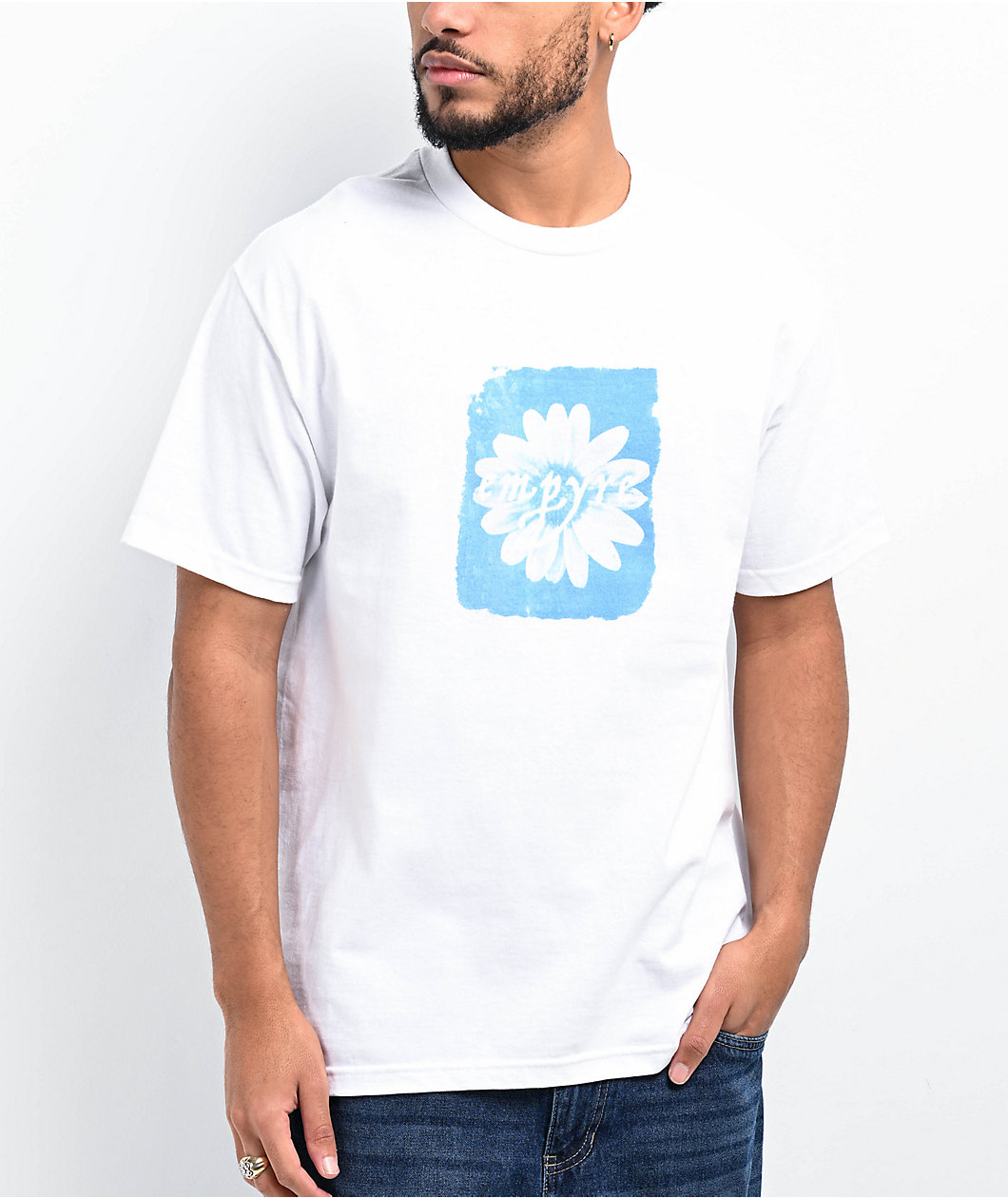 Empyre Cyanotype Daisy White T-Shirt