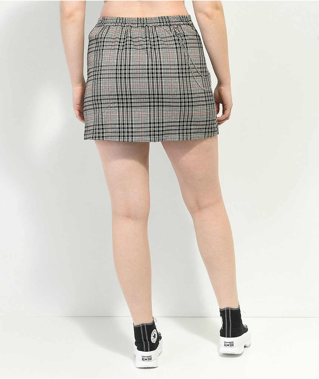 Empyre Cyndi Cream Plaid Chain Skirt