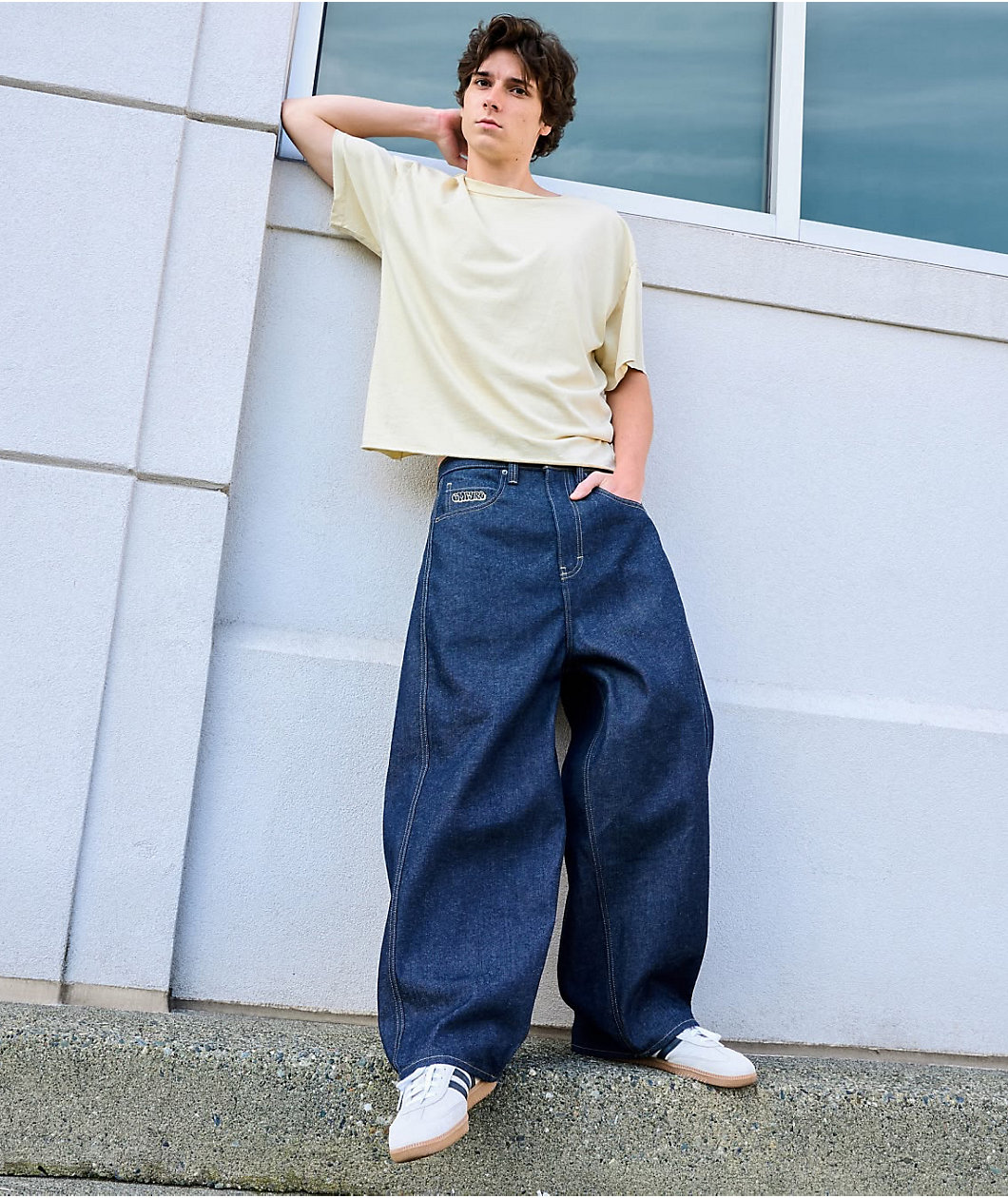 Empyre Dark Blue Baggy Barrel Jeans