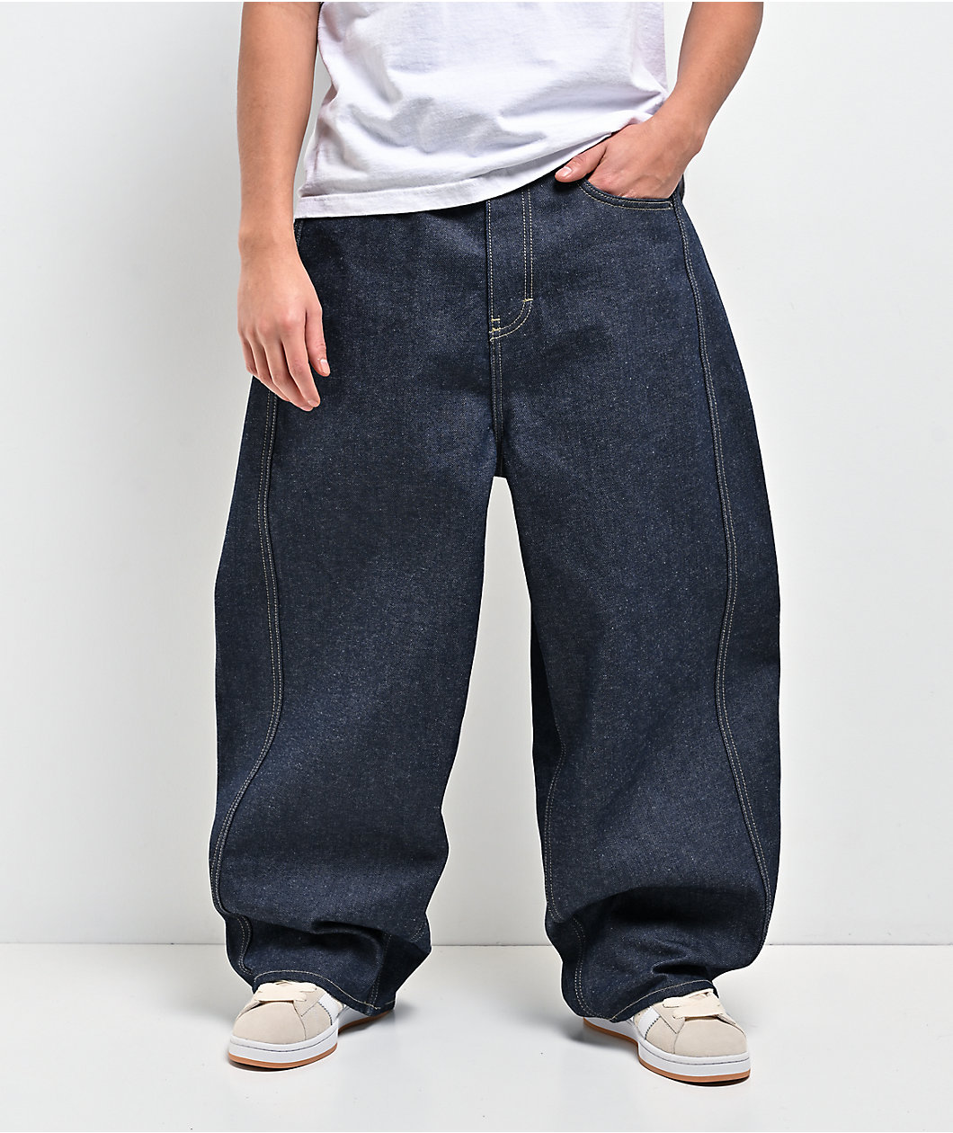 Empyre Dark Blue Baggy Barrel Jeans