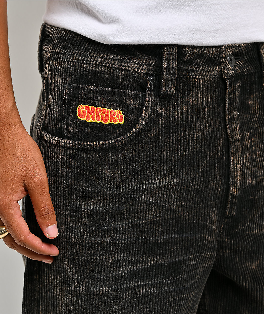 Empyre Distress Cord Brown Wash Loose Skate Pants