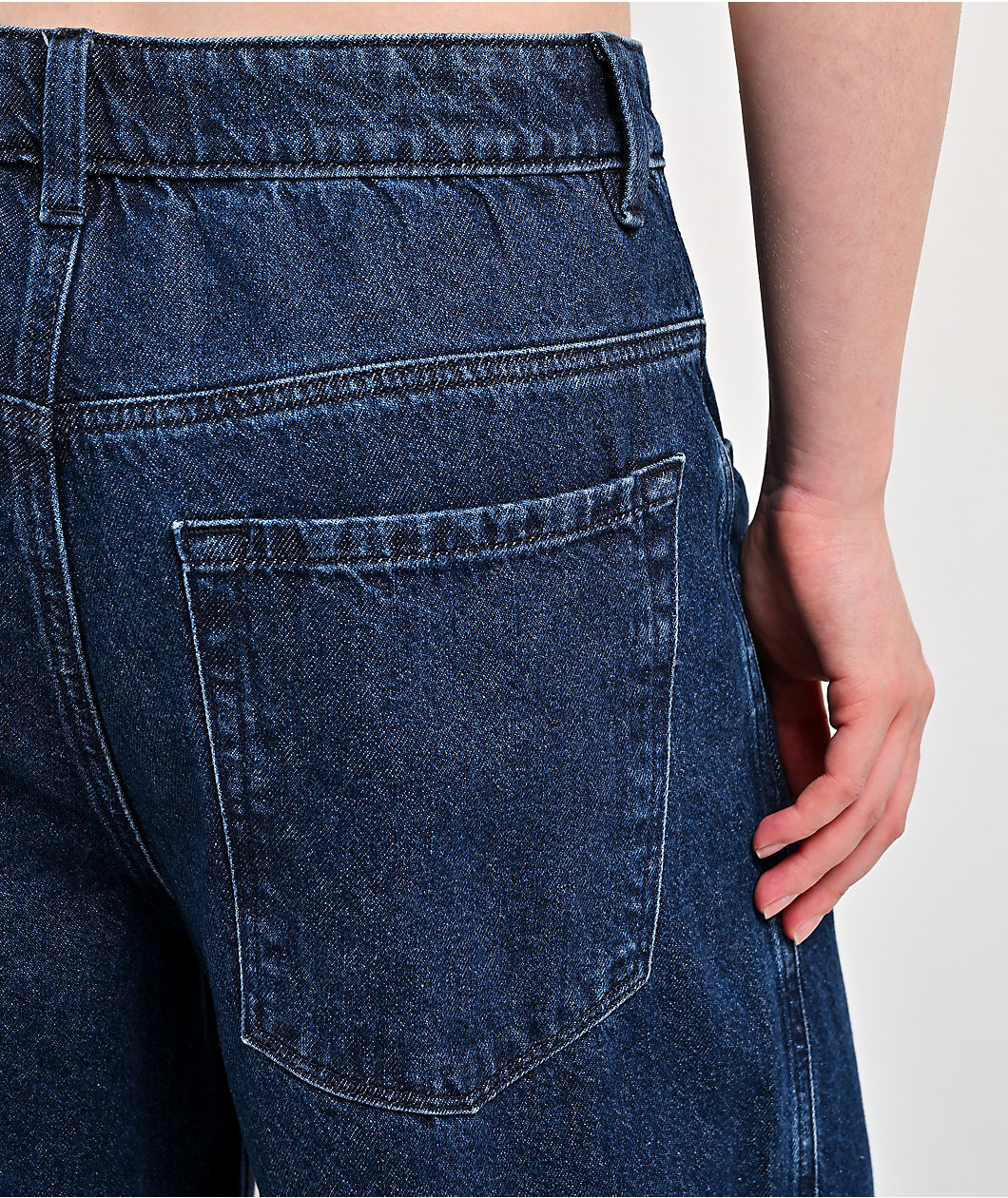 Empyre Extent Medium Blue Wash Mid Rise Wide Leg Jeans