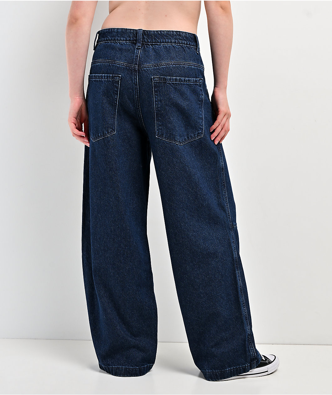 Empyre Extent Medium Blue Wash Mid Rise Wide Leg Jeans